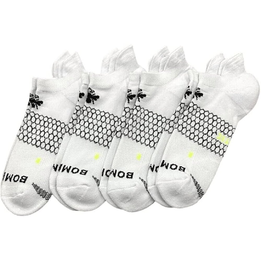 BOMBAS Men's Originals Ankle Socks, White Large Pack of 4